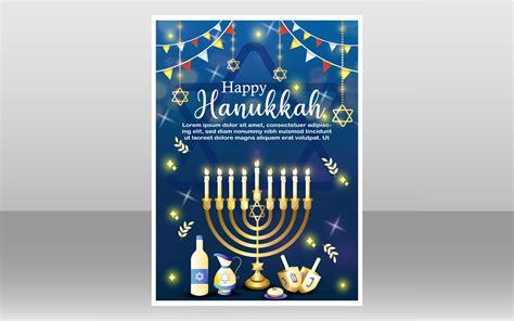 Happy Hanukkah Poster Template Graphic by xis666.graphic · Creative Fabrica