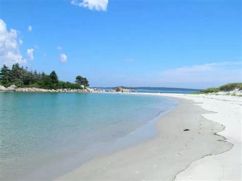 Carters Beach, south shore of Nova Scotia - white sand, blue water, black sand dollars. East ...