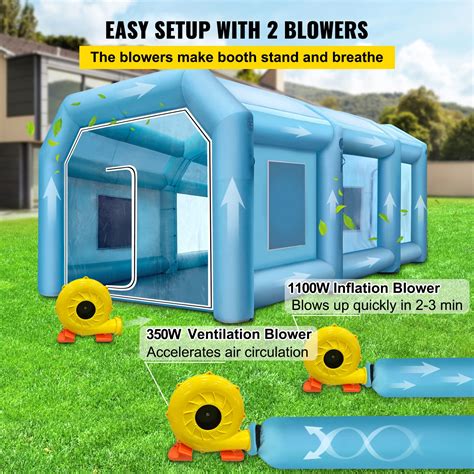 Buy Happybuy Inflatable Paint Booth 39.4x16.4x13ft with 2 Blowers Inflatable Spray Booth with ...