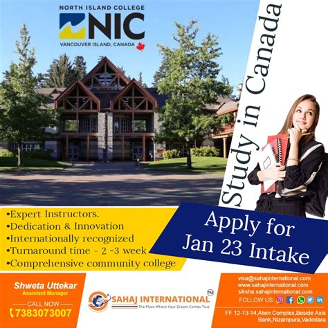 Apply in North Island College, NIC Canada - Sahaj International