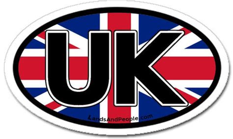 United Kingdom UK GB Vinyl Stickers Oval. World Stickers – Lands & People