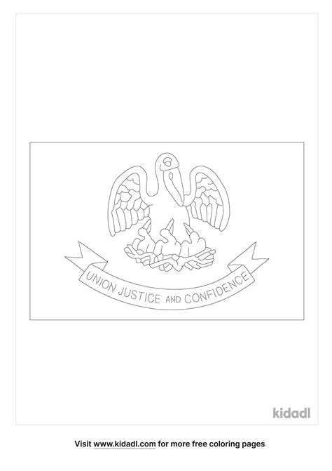 Louisiana State Flag Coloring Page