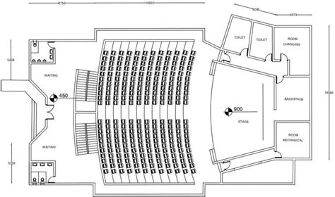 AUDITORIUM plan layout with section and elevation - Built Archi ...