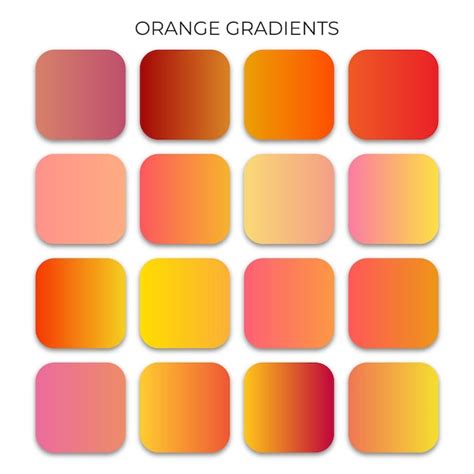 Premium Vector | Set of orange gradient color palette