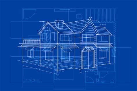 Blueprint Of Building Stock Illustration - Download Image Now - Blueprint, Plan - Document ...