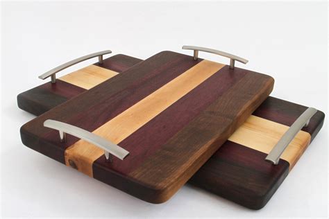 Handcrafted Wood Cutting/Serving Tray - Edge Grain - Walnut,