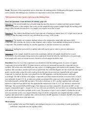 Lab Report 2 - Melting Point.docx - Goals: The goals of this experiment were to determine the ...