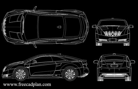 Cadillac ELR CAR DWG CAD Block Drawing , Autocad - free cad plan