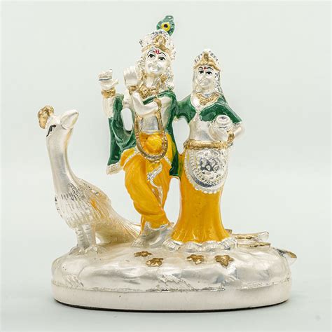 RADHA KRISHNA WITH PEACOCK – Sagar Silver