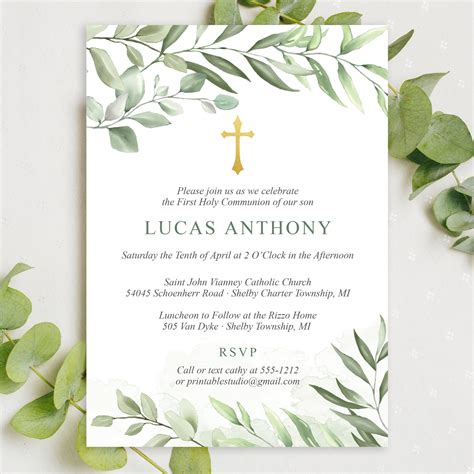 First Communion Invitations Templates