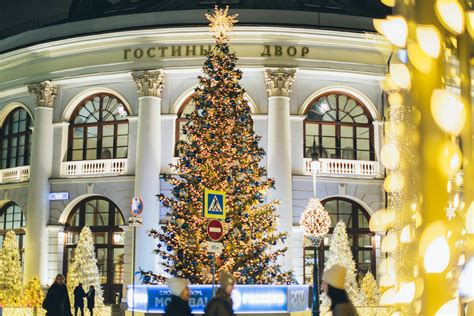 Christmas tree on street in downtown · Free Stock Photo