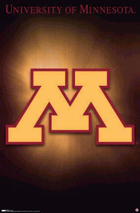 University of Minnesota Golden Gophers Sports Athletic Logo Poster