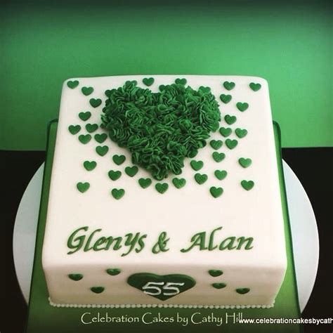 Emerald anniversary cake. 55 years! | Anniversary cake, Celebration ...