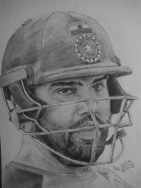 Rohit sharma in 2023 | Art drawings sketches pencil, Cool art drawings, Anime sketch