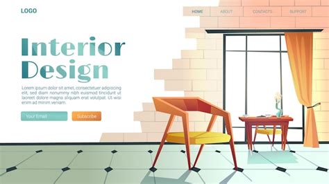 Free Vector | Interior design banner with trendy style of house