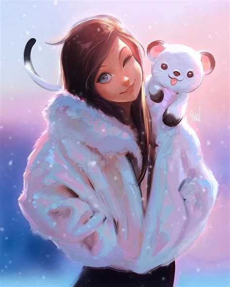 enjoying the winter | Anime / Manga | Girls cartoon art, Cartoon girl ...