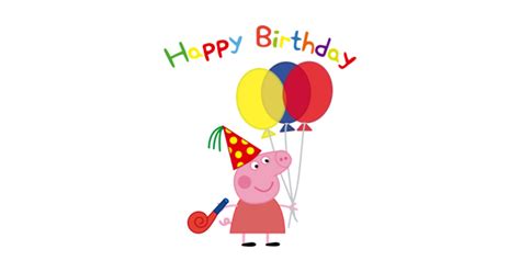 Peppa Pig Happy Birthday - Peppa Pig - Sticker | TeePublic