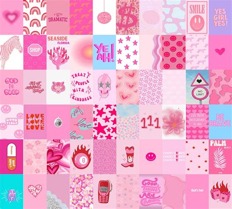 Pink Preppy Aesthetic Wall Collage Kit Preppy Pink Room - Etsy