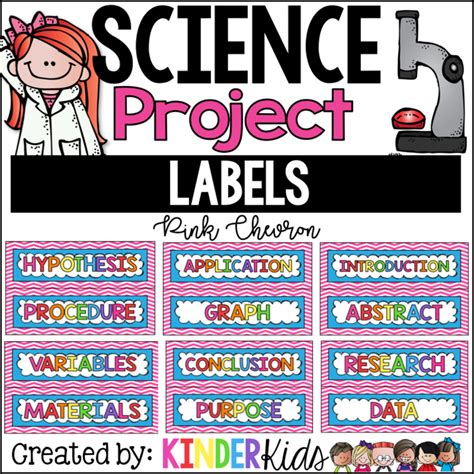 Science Fair Project Labels Pink Chevron --- with EDITABLE Title Labels