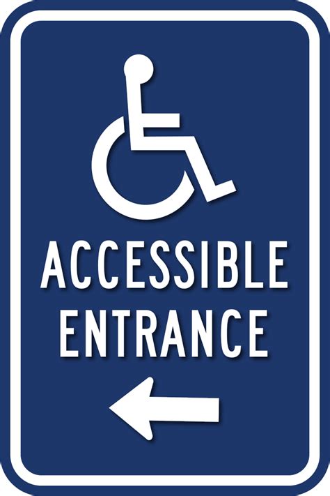 ADA Wheelchair Accessible Entrance Sign with Direction Arrow – ADA Sign ...