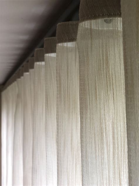 Beige Ripplefold Patterned Drapery | Window styles, Fabric window treatments, Custom drapery