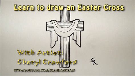 Learn How to Draw Easy Easter Cross -- iCanHazDraw! - YouTube