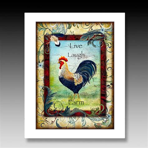 Rooster Sign Rooster Quotes Live Laugh Farm Roosters | Etsy