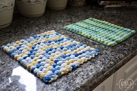 Easy Bobble Stitch Hot Pad - Colorful Christine | Crochet hot pads, Crochet coaster pattern ...