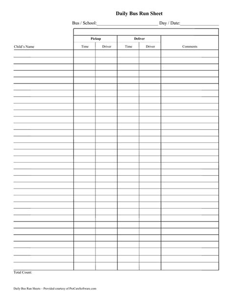 School Bus Route Form Printable - Printable Forms Free Online