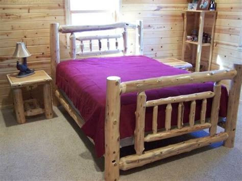 HOW TO BUILD LOG FURNITURE BED - Furniture Catalog | Log furniture plans, Rustic furniture, Log ...