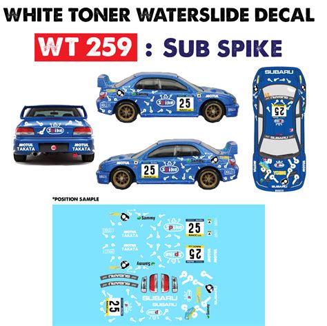 WT259 White Toner Waterslide Decals > SUB SPIKE >For Custom 1:64 Hot ...