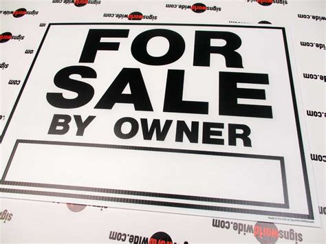 Buy our black and white "For Sale By Owner" corrugated plastic sign ...