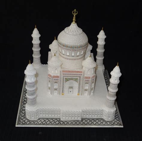 6"x6" White Marble Taj Mahal Collectible Replica Handicraft Home Decor ...