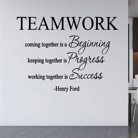 VWAQ Teamwork Coming Together Is A Beginning Wall Decal Henry Ford Quote - Walmart.com - Walmart.com