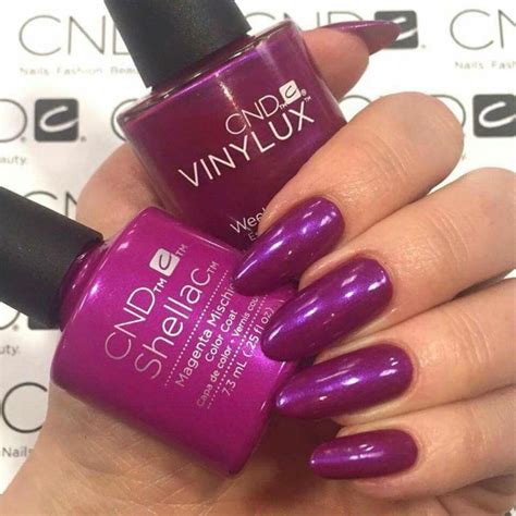 CND Shellac gel Magenta Mischief Shellac Nail Polish Colors, Shellac Nails, Shellac Pedicure ...