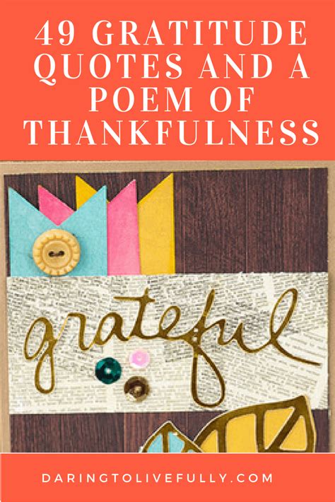 49 Gratitude Quotes and A Poem of Thankfulness