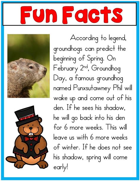 Groundhogs Day Worksheet