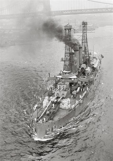 Virginia-class battleship USS Georgia (BB-15) departing from New York.[2906x4127] | Battleship ...