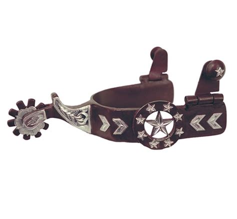 Silver Stars Antique Brown Men's Spur, Western Spurs, Men's Western Spurs at TOHTC.com