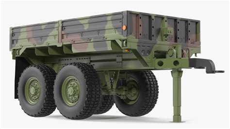 3D Military Drop Side Cargo Trailer M1095 Camouflage model - TurboSquid 1771852