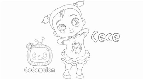 How To Draw Cocomelon Cece And Coloring For Step By Step Coloring Page ...