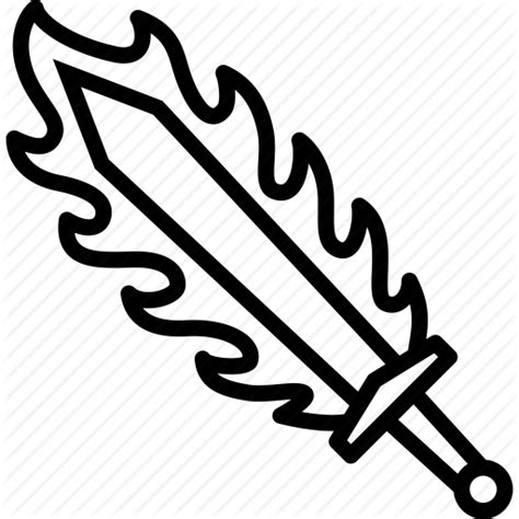 Flaming Sword Drawing at GetDrawings | Free download