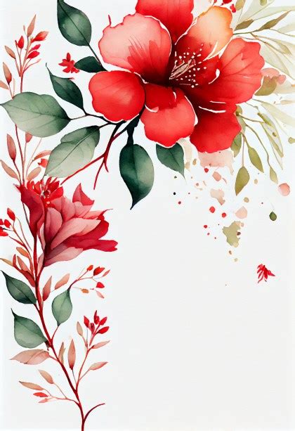 Free Watercolor Red Flower Background