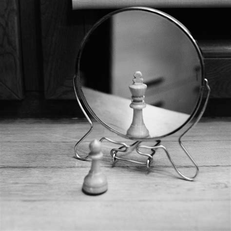 Grayscale Photo of Reversible Mirror in Front of Chess Piece · Free ...