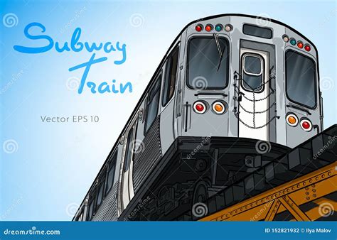 Subway Train. Hand Drawn Sketch Vector Illustration Stock Vector - Illustration of design ...