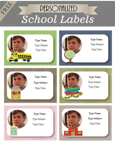 Free Kids School Labels | Customize online & Print at home