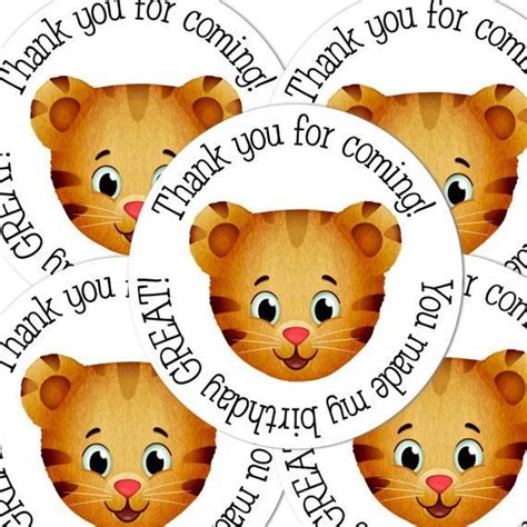 20 Daniel Tigers Neighborhood Round stickers labels birthday | Daniel ...