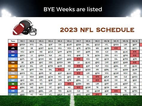 2023 NFL Schedule at A Glance Football Schedule Printable - Etsy