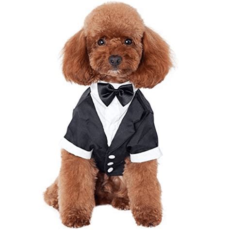 Kuoser Dog Suit Bow Tie Costume, Wedding Shirt Formal Tuxedo Dog ...