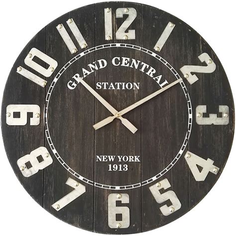 Black Grand Central Clock- 23-in | At Home